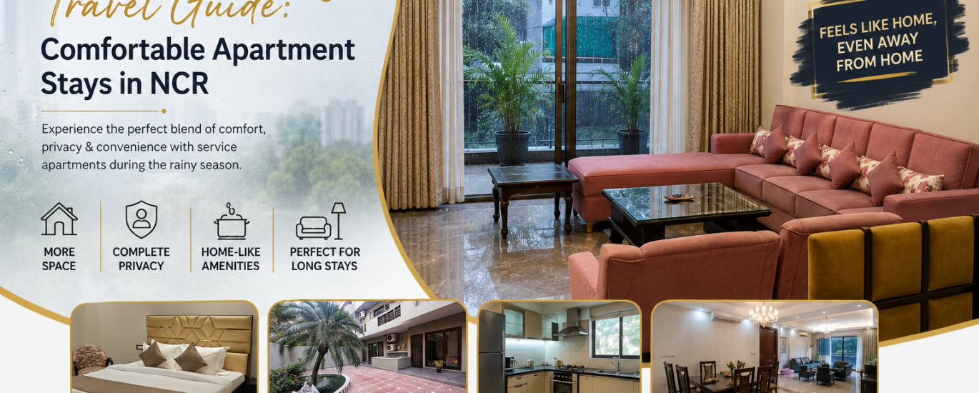 Monsoon travel guide for comfortable serviced apartment stays in NCR at Harmony Suites