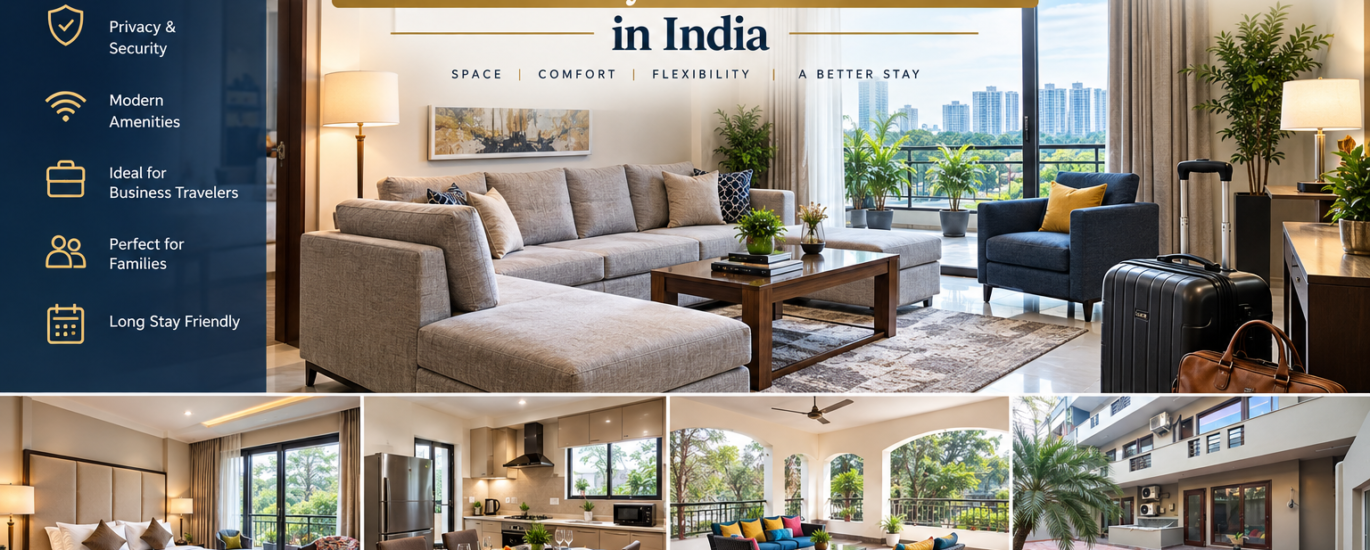 Extended stay accommodations in India with comfortable serviced apartments by Harmony Suites