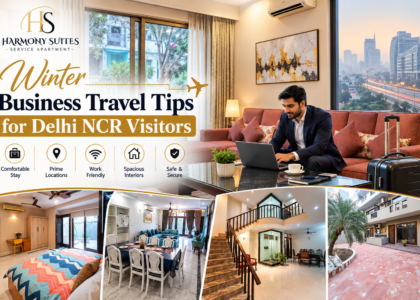 Comfortable Harmony Suites service apartment for business travellers in Delhi NCR